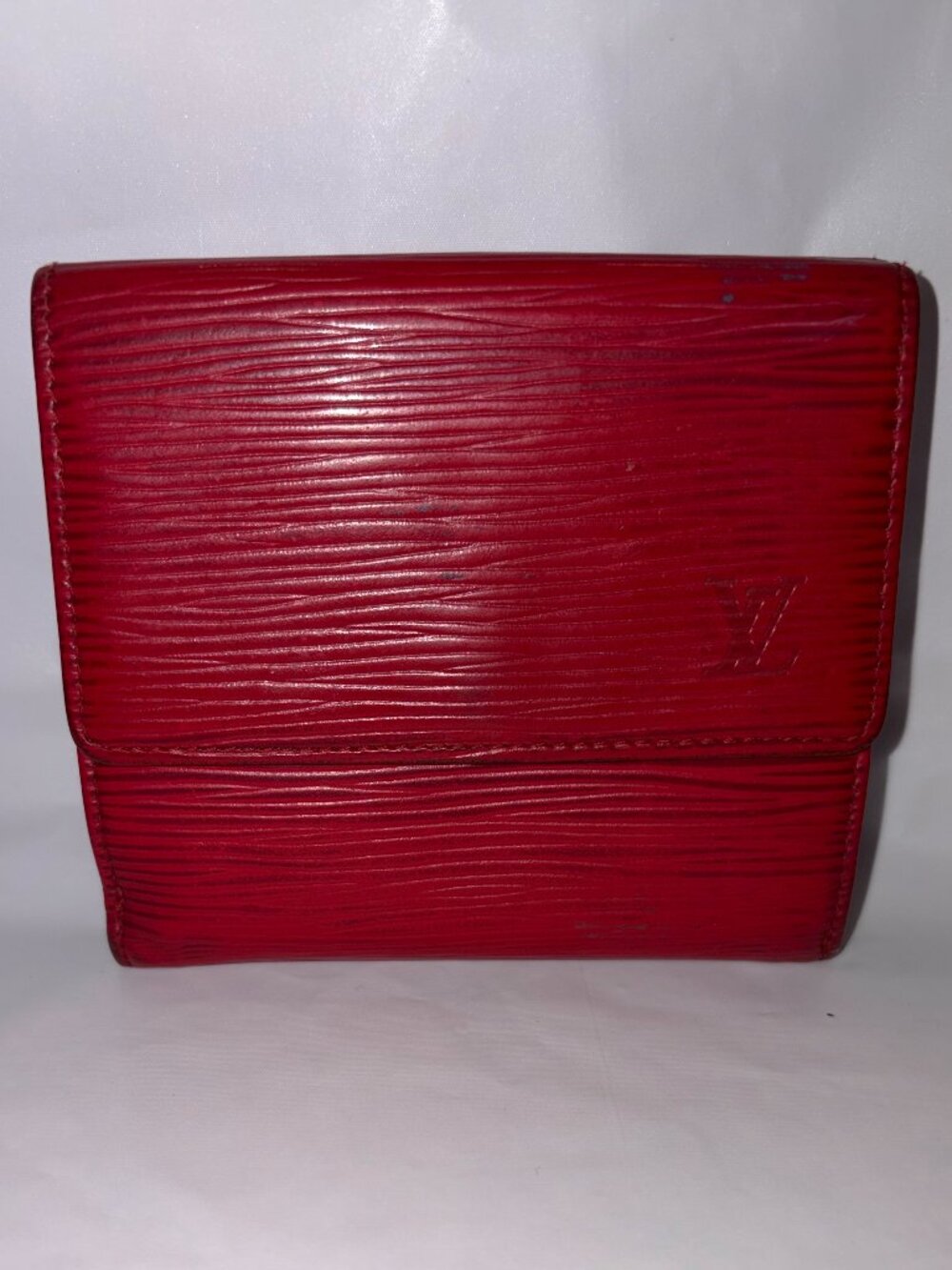Red Epi Leather LV/Louis Vuitton Wallet March 1995. COA included